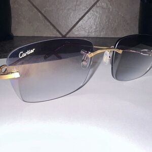 Cartier Gold and Black Sunglasses